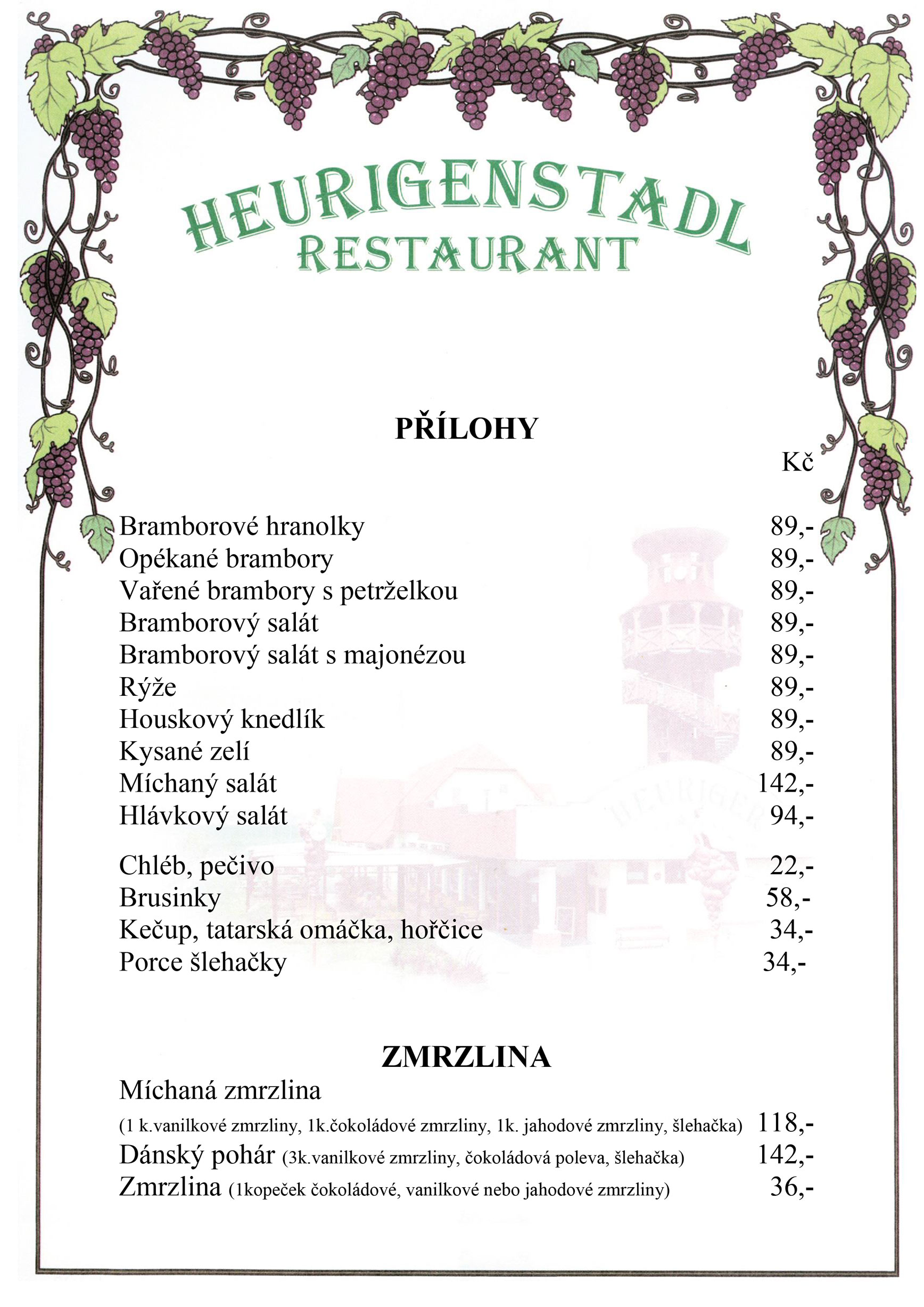 Jídelní lístek Heurige – Family City (3)